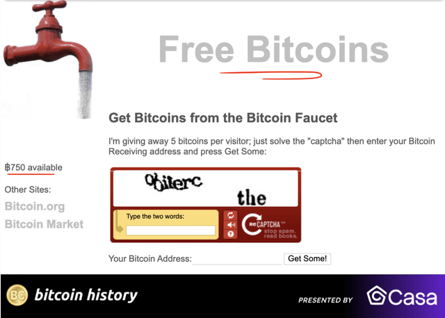 ✨ 13 years ago today, this website launched to give away Bitcoin. It gave out 10,000 BTC to anyone with a wallet for free