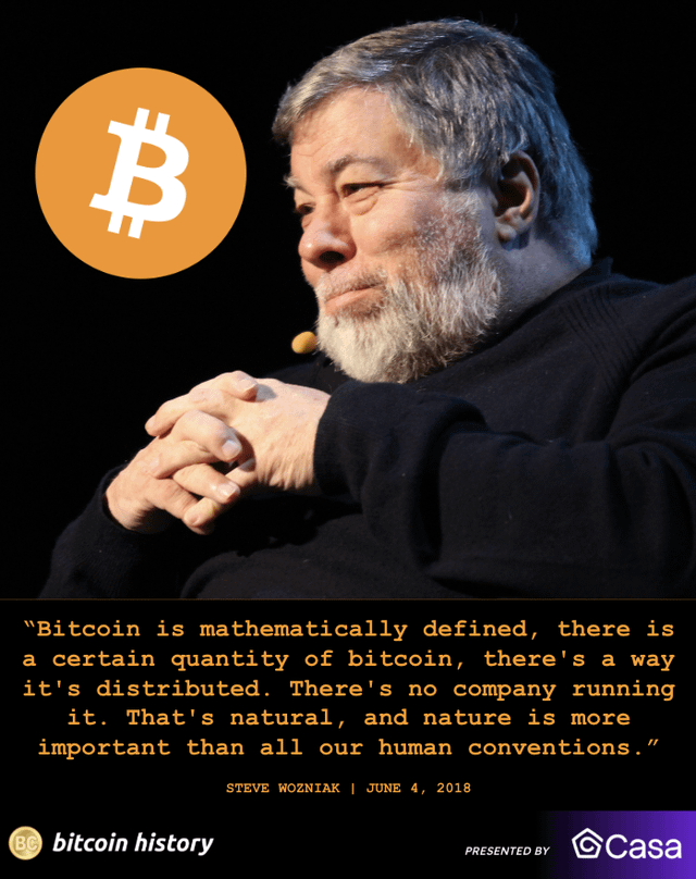 ✨ Apple co-founder on what makes Bitcoin truly unique at $7k in 2018