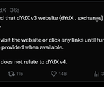 dYdX the #2 derivatives Dex has been compromised do not visit the site.